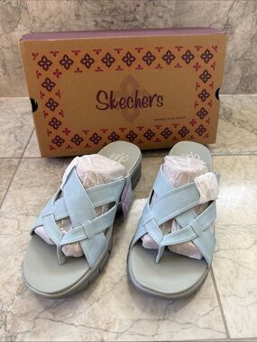 Skechers Easy Going Sundown Sandals NWT Lt Blue Size 9